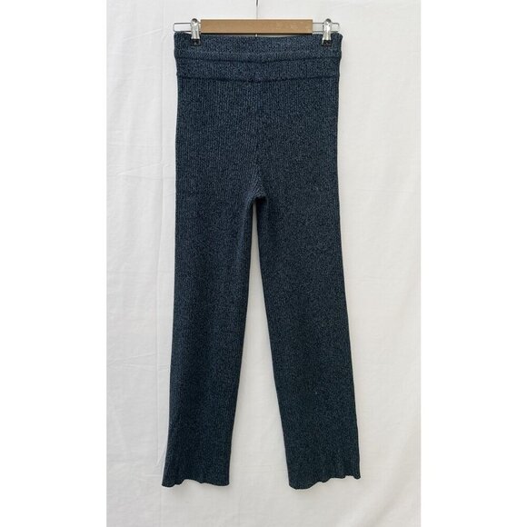 Athleta Reverie Hi-Rise Wide-Leg Sweater Knit Pants Pull On Navy Blue Women XS - Picture 4 of 14